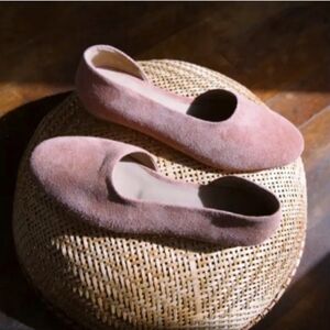 Huma Blanco Suede Pink Flats